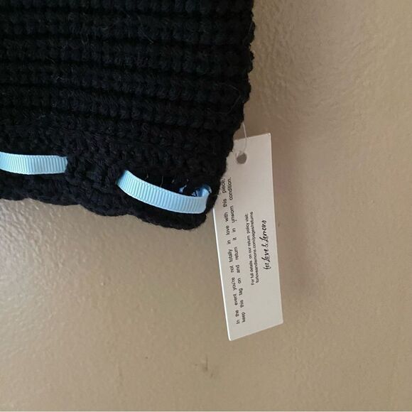 For Love & Lemons Kelsey Crochet Mini Skirt black ribbon coquette vintage NWT M - Picture 10 of 12